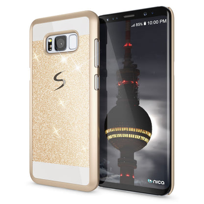 NALIA Handyhülle kompatibel mit Samsung Galaxy S8 Plus, Glitzer Slim Hard-Case Back-Cover Schutz-Hülle, Handy-Tasche im Glitter Sparkle Design, Dünnes Bling Etui Smart-Phone Skin