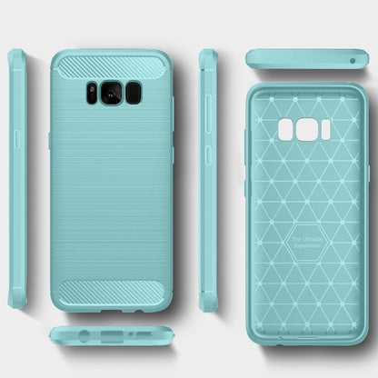NALIA Silikonhülle für Samsung Galaxy S8 – Rutschfest & Matt – VORTEX (Gebürstete Optik & Carbon Design) – Marke aus Berlin