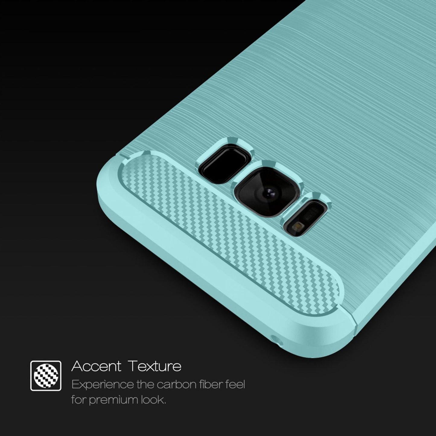 NALIA Silikonhülle für Samsung Galaxy S8 – Rutschfest & Matt – VORTEX (Gebürstete Optik & Carbon Design) – Marke aus Berlin