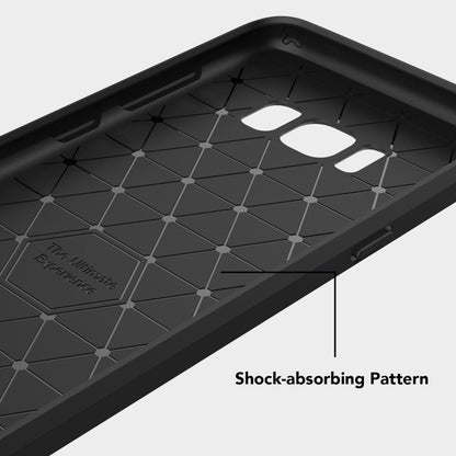 NALIA Silikonhülle für Samsung Galaxy S8 – Rutschfest & Matt – VORTEX (Gebürstete Optik & Carbon Design) – Marke aus Berlin