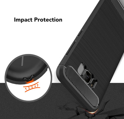 NALIA Silikonhülle für Samsung Galaxy S8 – Rutschfest & Matt – VORTEX (Gebürstete Optik & Carbon Design) – Marke aus Berlin