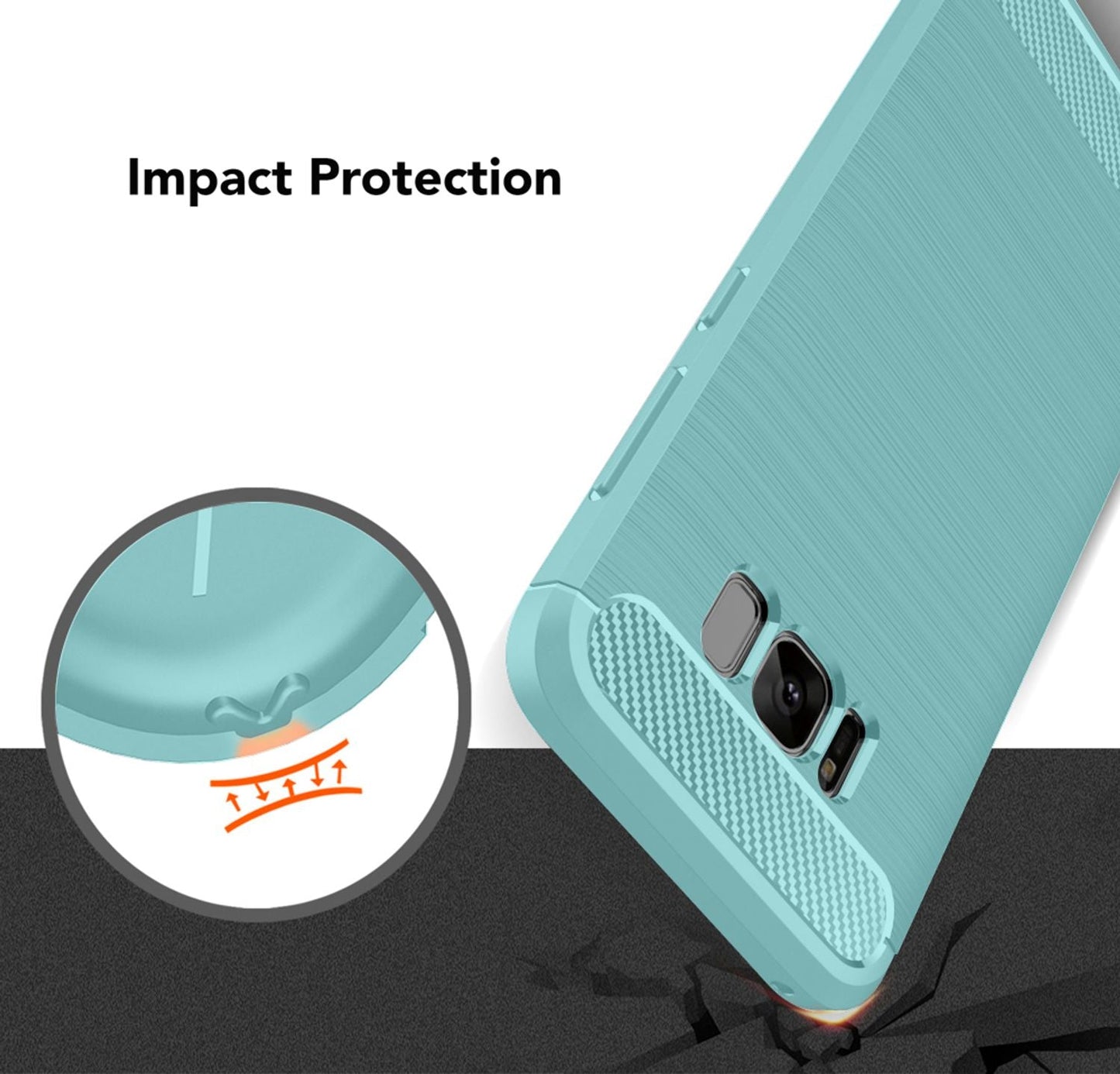 NALIA Silikonhülle für Samsung Galaxy S8 – Rutschfest & Matt – VORTEX (Gebürstete Optik & Carbon Design) – Marke aus Berlin