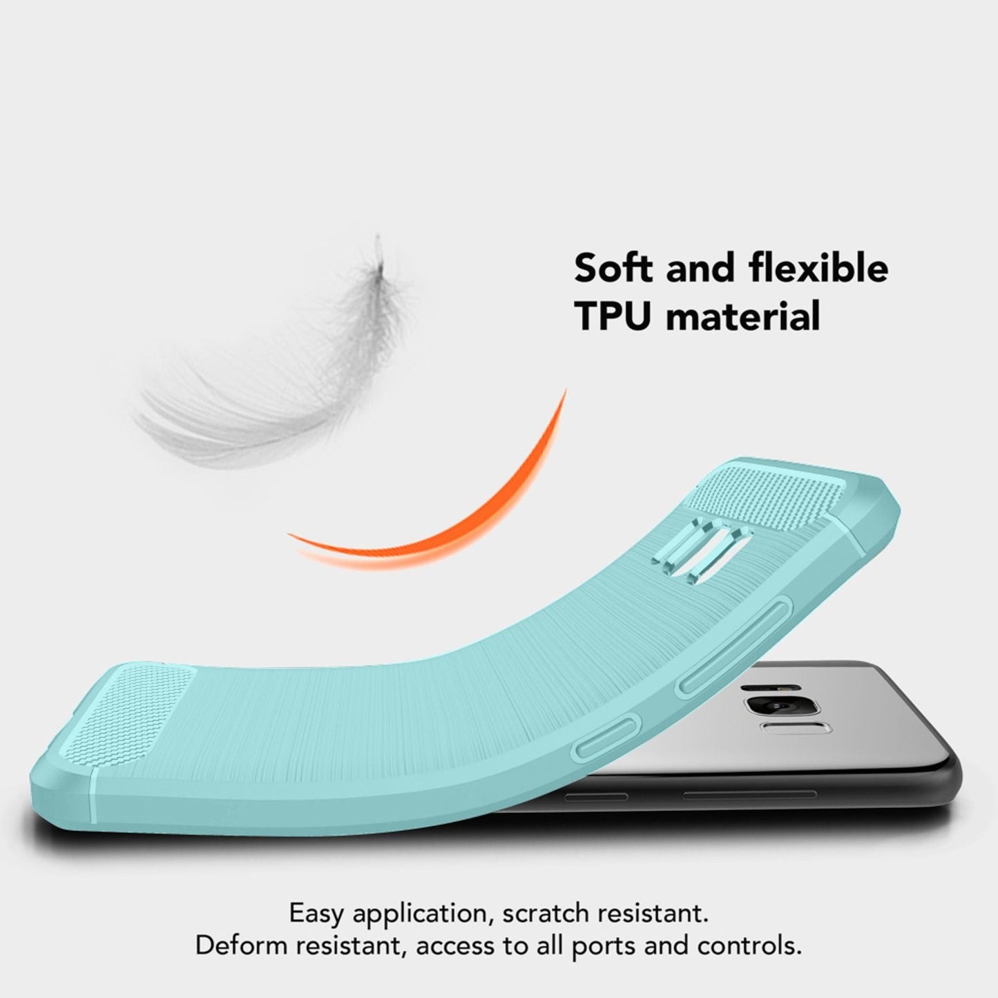 NALIA Silikonhülle für Samsung Galaxy S8 – Rutschfest & Matt – VORTEX (Gebürstete Optik & Carbon Design) – Marke aus Berlin