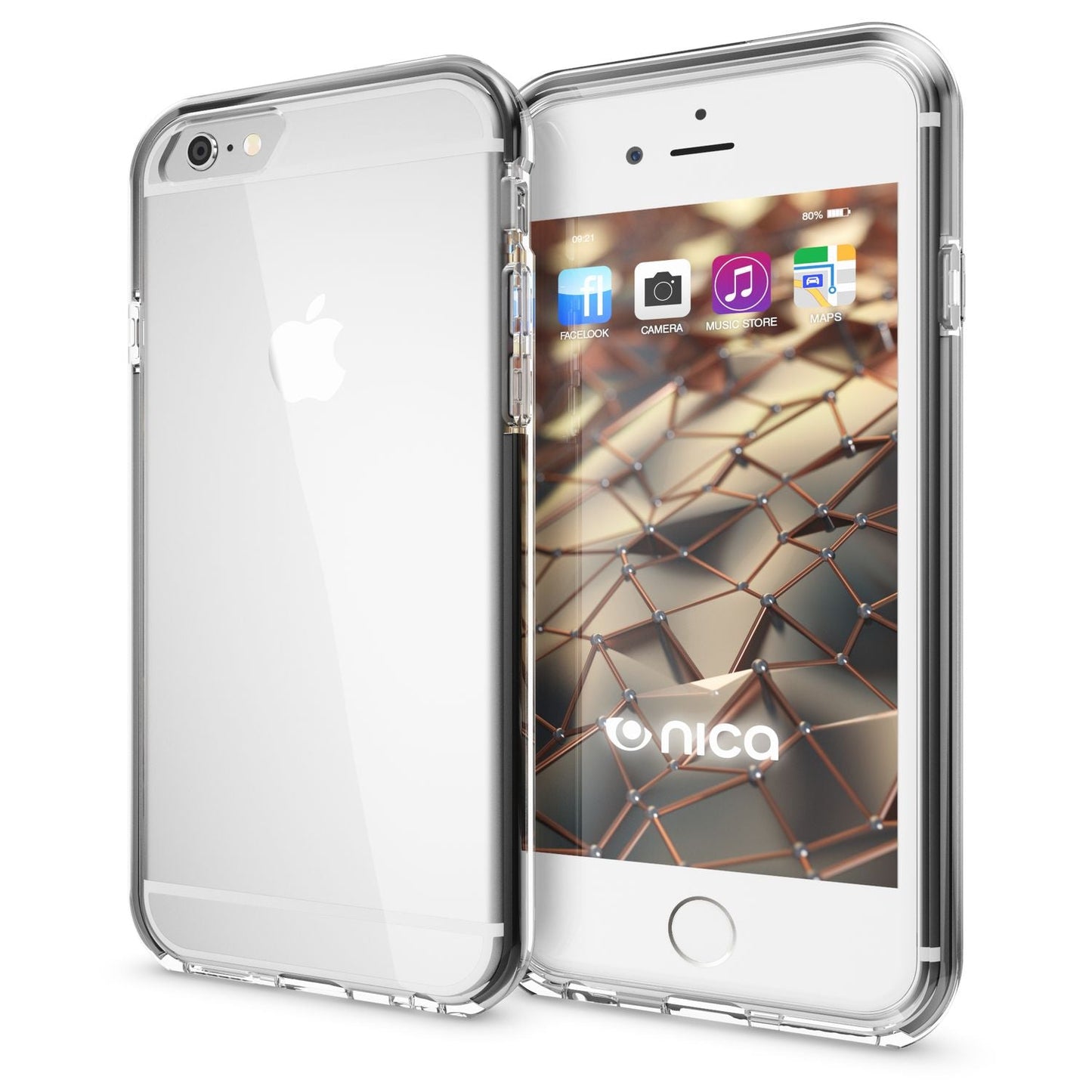 NALIA Handyhülle kompatibel mit iPhone 6 6S, Durchsichtiges Slim Silikon Case mit Transparenter Rückseite & Bumper, Crystal Schutz-Hülle Etui Dünn, Handy-Tasche Smart-Phone Back-Cover