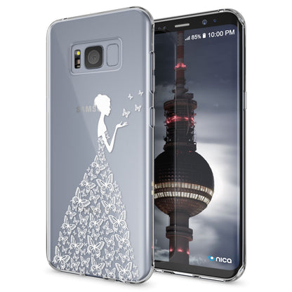 NALIA Handyhülle kompatibel mit Samsung Galaxy S8, Motiv Design Slim Silikon Case Cover, Crystal Schutzhülle Handy-Tasche Dünn, Muster Backcover Bumper Smart-Phone Hülle