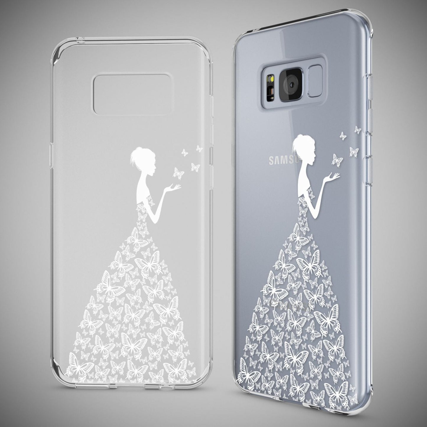 NALIA Handyhülle kompatibel mit Samsung Galaxy S8, Motiv Design Slim Silikon Case Cover, Crystal Schutzhülle Handy-Tasche Dünn, Muster Backcover Bumper Smart-Phone Hülle