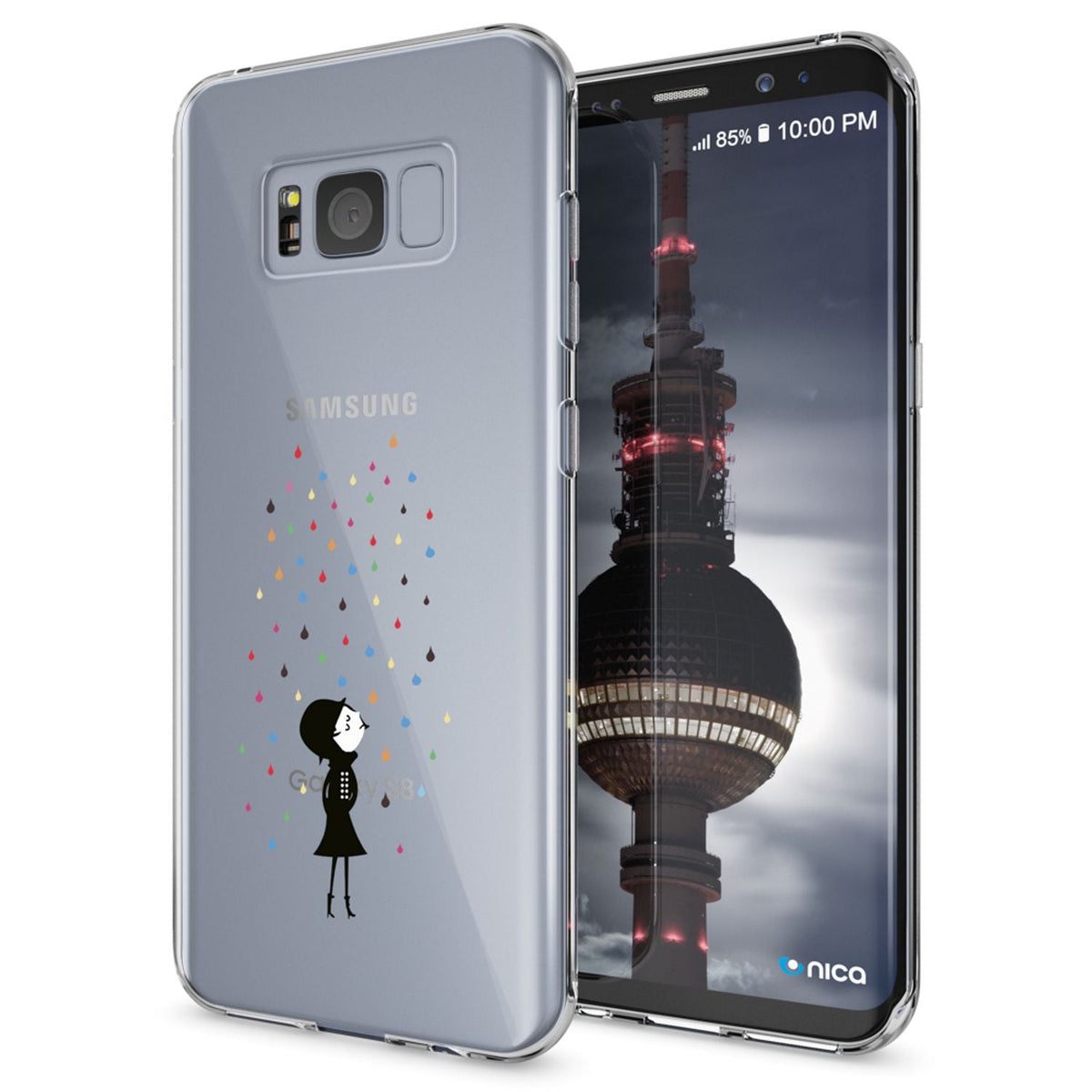 NALIA Handyhülle kompatibel mit Samsung Galaxy S8 Plus, Motiv Design Slim Silikon Case Cover, Crystal Schutzhülle Handy-Tasche Dünn, Muster Backcover Smart-Phone Hülle - Meloni2
