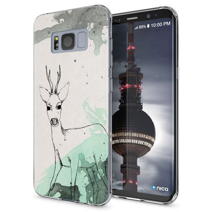 NALIA Handyhülle kompatibel mit Samsung Galaxy S8, Motiv Design Slim Silikon Case Cover, Crystal Schutzhülle Handy-Tasche Dünn, Muster Backcover Bumper Smart-Phone Hülle