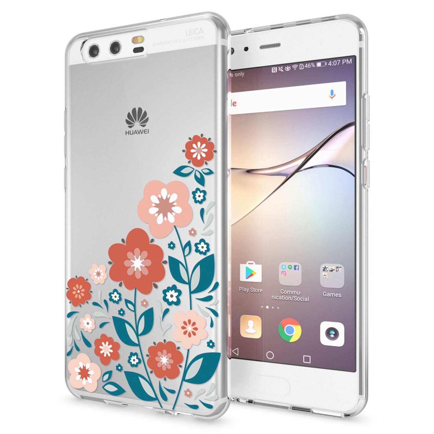 NALIA Handyhülle kompatibel mit Huawei P10, Motiv Design Slim Silikon Case Cover, Crystal Schutzhülle Handy-Tasche Dünn, Muster Etui Backcover Hülle Smart-Phone Bumper