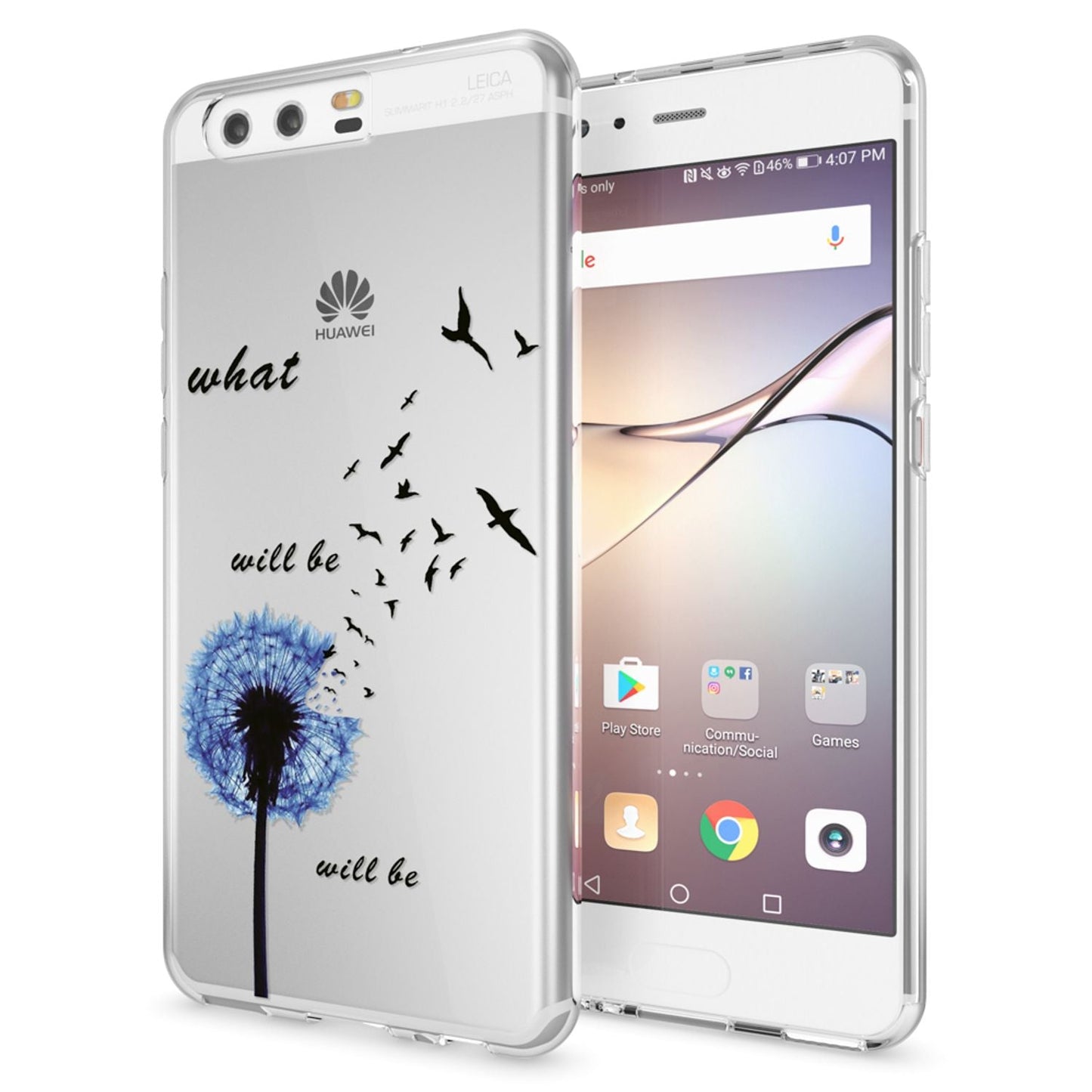 NALIA Handyhülle kompatibel mit Huawei P10, Motiv Design Slim Silikon Case Cover, Crystal Schutzhülle Handy-Tasche Dünn, Muster Etui Backcover Hülle Smart-Phone Bumper