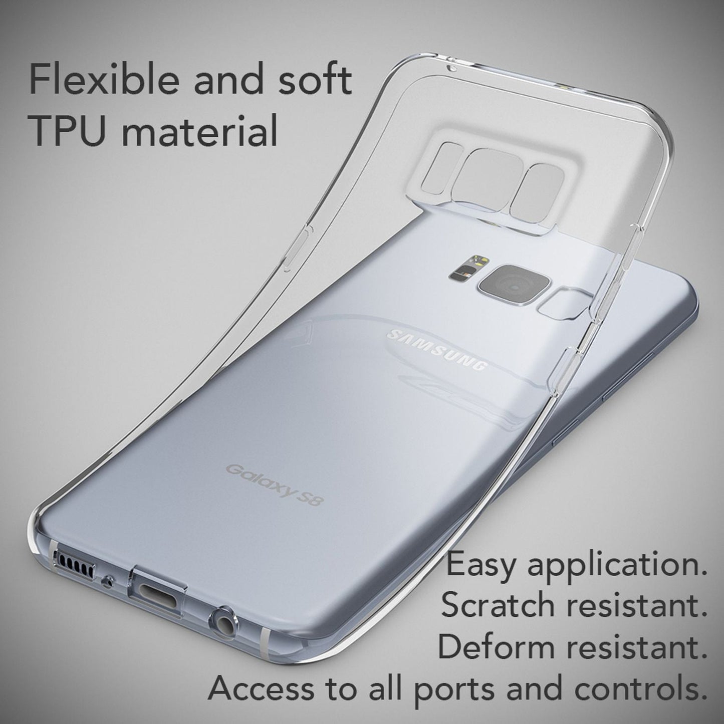 NALIA Transparente Silikonhülle für Samsung Galaxy S8 – Anti-Gelb & Rutschfest – GLAZE (Handyhülle Kristallklar, Schlank & Stoßfest) – Marke aus Berlin