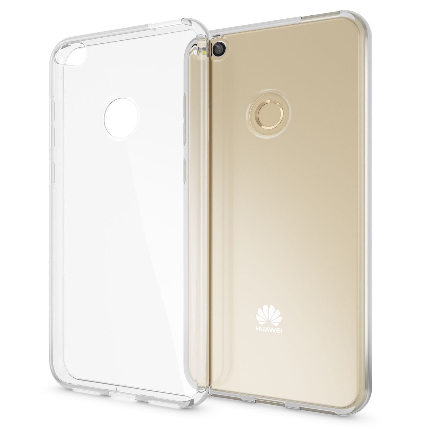 NALIA Transparente Silikonhülle für Huawei P8 Lite (2017) – Anti-Gelb & Rutschfest – GLAZE (Handyhülle Kristallklar, Schlank & Stoßfest) – Marke aus Berlin