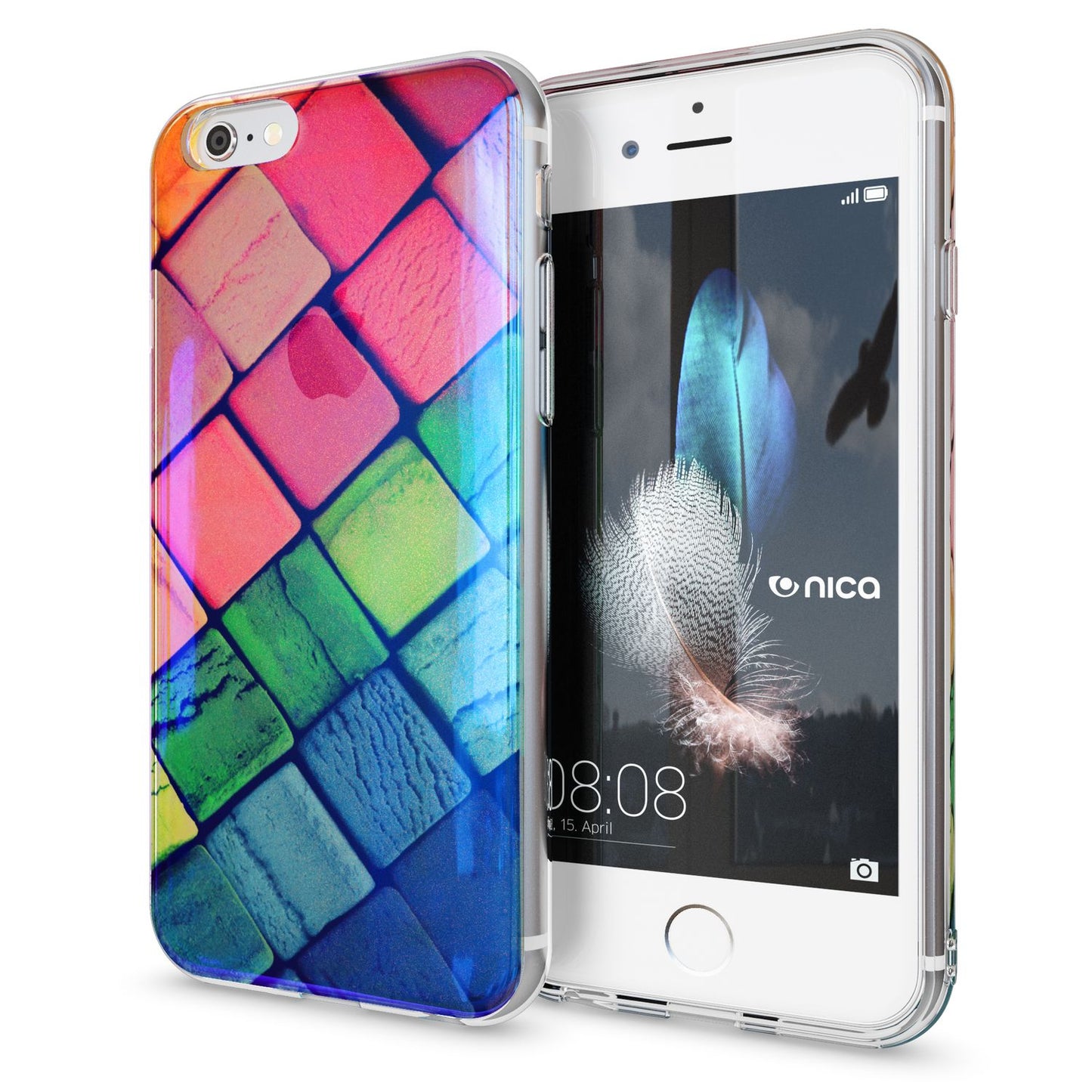 NALIA Handyhülle kompatibel mit iPhone 6 6S, Motiv Glitzer Design Slim Silikon Case Cover, Crystal Schutzhülle Dünn Durchsichtig, Handy-Tasche Hülle Backcover Bumper Etui