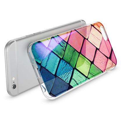 NALIA Handyhülle kompatibel mit iPhone 6 6S, Motiv Glitzer Design Slim Silikon Case Cover, Crystal Schutzhülle Dünn Durchsichtig, Handy-Tasche Hülle Backcover Bumper Etui