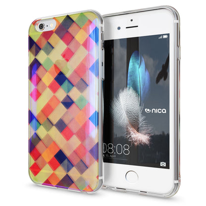 NALIA Handyhülle kompatibel mit iPhone 6 6S, Motiv Glitzer Design Slim Silikon Case Cover, Crystal Schutzhülle Dünn Durchsichtig, Handy-Tasche Hülle Backcover Bumper Etui