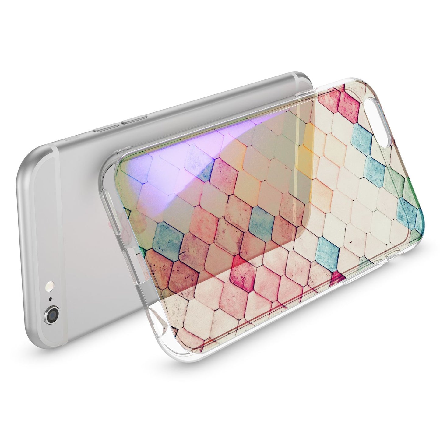 NALIA Handyhülle kompatibel mit iPhone 6 6S, Motiv Glitzer Design Slim Silikon Case Cover, Crystal Schutzhülle Dünn Durchsichtig, Handy-Tasche Hülle Backcover Bumper Etui