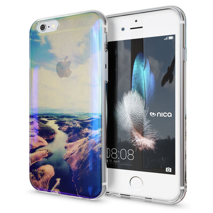 NALIA Handyhülle kompatibel mit iPhone 6 6S, Motiv Glitzer Design Slim Silikon Case Cover, Crystal Schutzhülle Dünn Durchsichtig, Handy-Tasche Hülle Backcover Bumper Etui