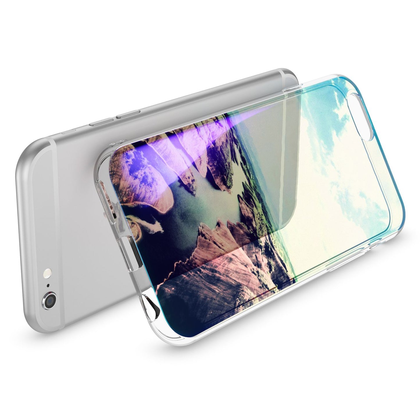 NALIA Handyhülle kompatibel mit iPhone 6 6S, Motiv Glitzer Design Slim Silikon Case Cover, Crystal Schutzhülle Dünn Durchsichtig, Handy-Tasche Hülle Backcover Bumper Etui