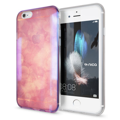 NALIA Handyhülle kompatibel mit iPhone 6 6S, Motiv Glitzer Design Slim Silikon Case Cover, Crystal Schutzhülle Dünn Durchsichtig, Handy-Tasche Hülle Backcover Bumper Etui