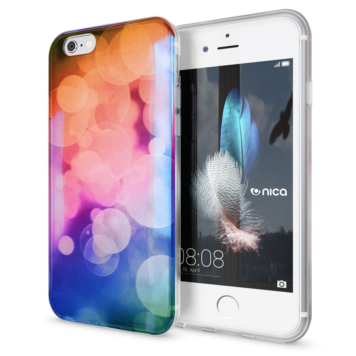 NALIA Handyhülle kompatibel mit iPhone 6 6S, Motiv Glitzer Design Slim Silikon Case Cover, Crystal Schutzhülle Dünn Durchsichtig, Handy-Tasche Hülle Backcover Bumper Etui