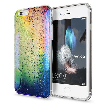 NALIA Handyhülle kompatibel mit iPhone 6 6S, Motiv Glitzer Design Slim Silikon Case Cover, Crystal Schutzhülle Dünn Durchsichtig, Handy-Tasche Hülle Backcover Bumper Etui