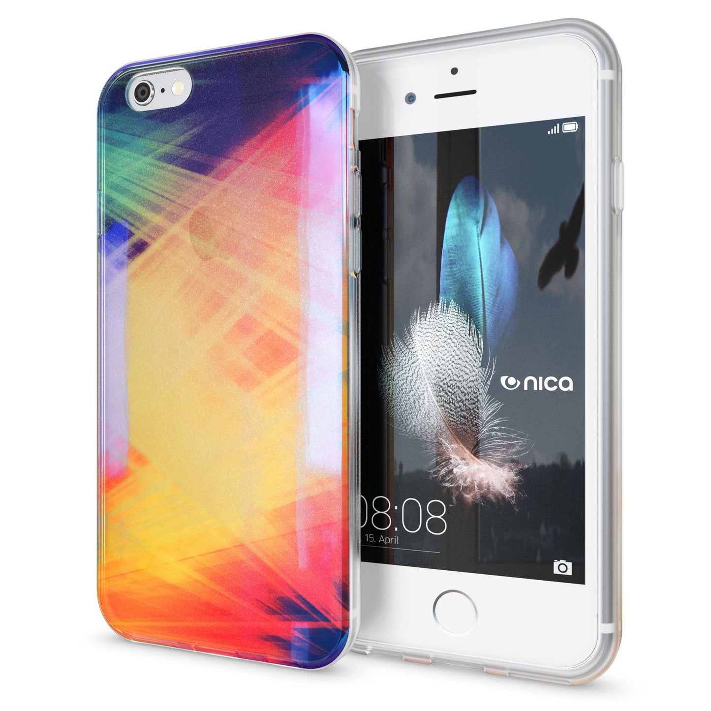 NALIA Handyhülle kompatibel mit iPhone 6 6S, Motiv Glitzer Design Slim Silikon Case Cover, Crystal Schutzhülle Dünn Durchsichtig, Handy-Tasche Hülle Backcover Bumper Etui