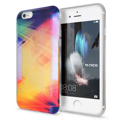 NALIA Handyhülle kompatibel mit iPhone 6 6S, Motiv Glitzer Design Slim Silikon Case Cover, Crystal Schutzhülle Dünn Durchsichtig, Handy-Tasche Hülle Backcover Bumper Etui