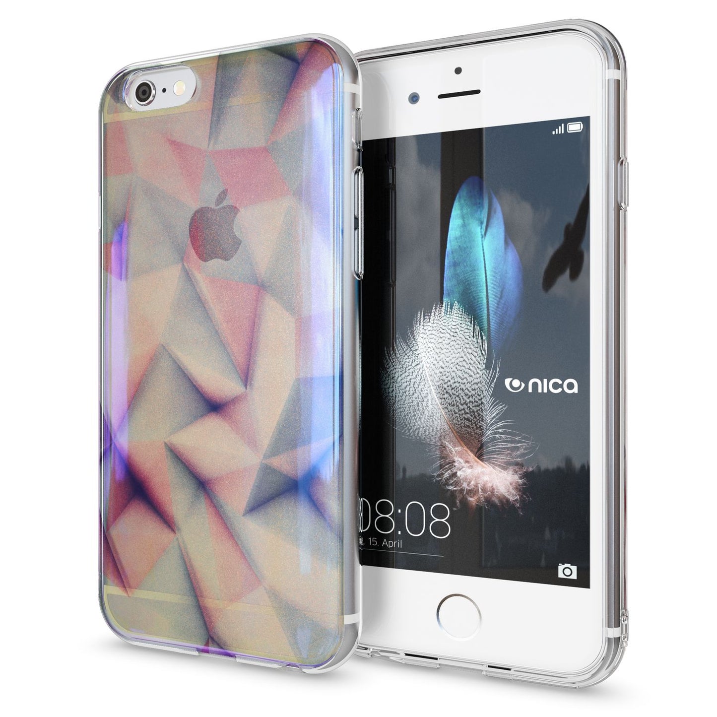 NALIA Handyhülle kompatibel mit iPhone 6 6S, Motiv Glitzer Design Slim Silikon Case Cover, Crystal Schutzhülle Dünn Durchsichtig, Handy-Tasche Hülle Backcover Bumper Etui