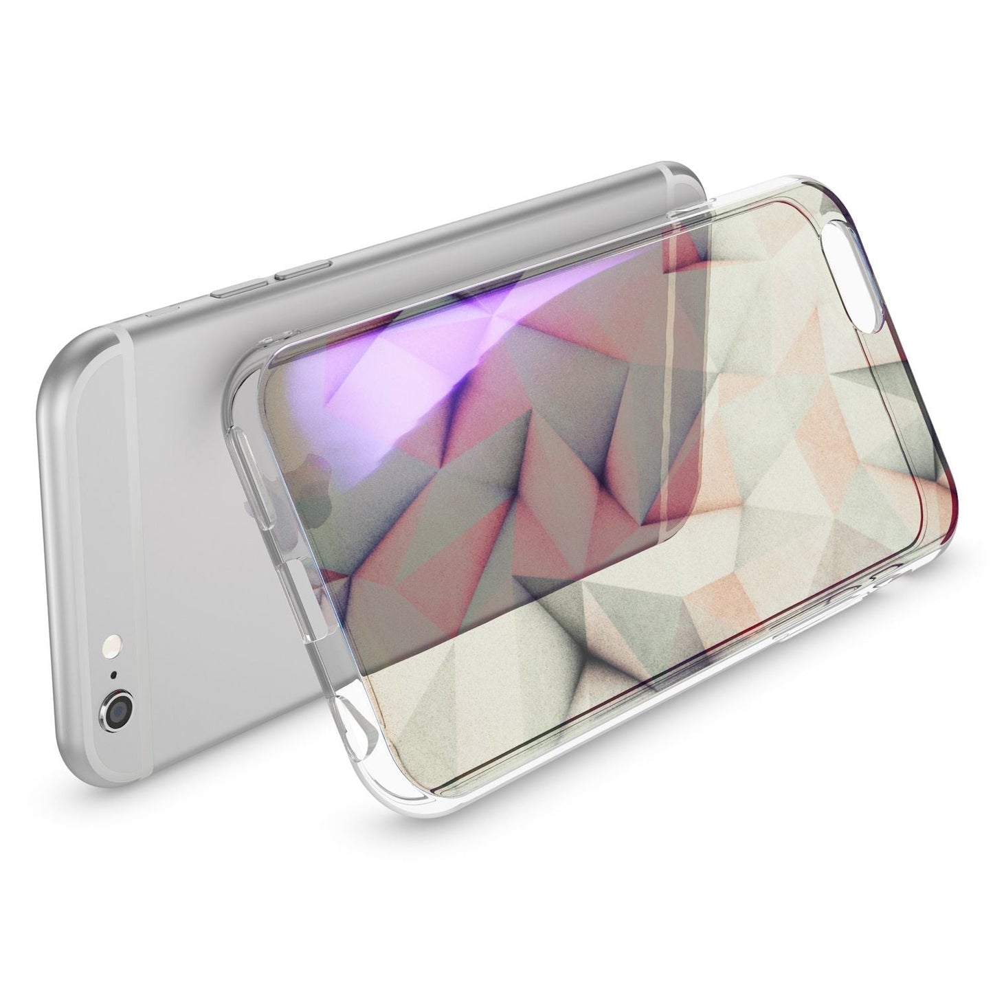 NALIA Handyhülle kompatibel mit iPhone 6 6S, Motiv Glitzer Design Slim Silikon Case Cover, Crystal Schutzhülle Dünn Durchsichtig, Handy-Tasche Hülle Backcover Bumper Etui