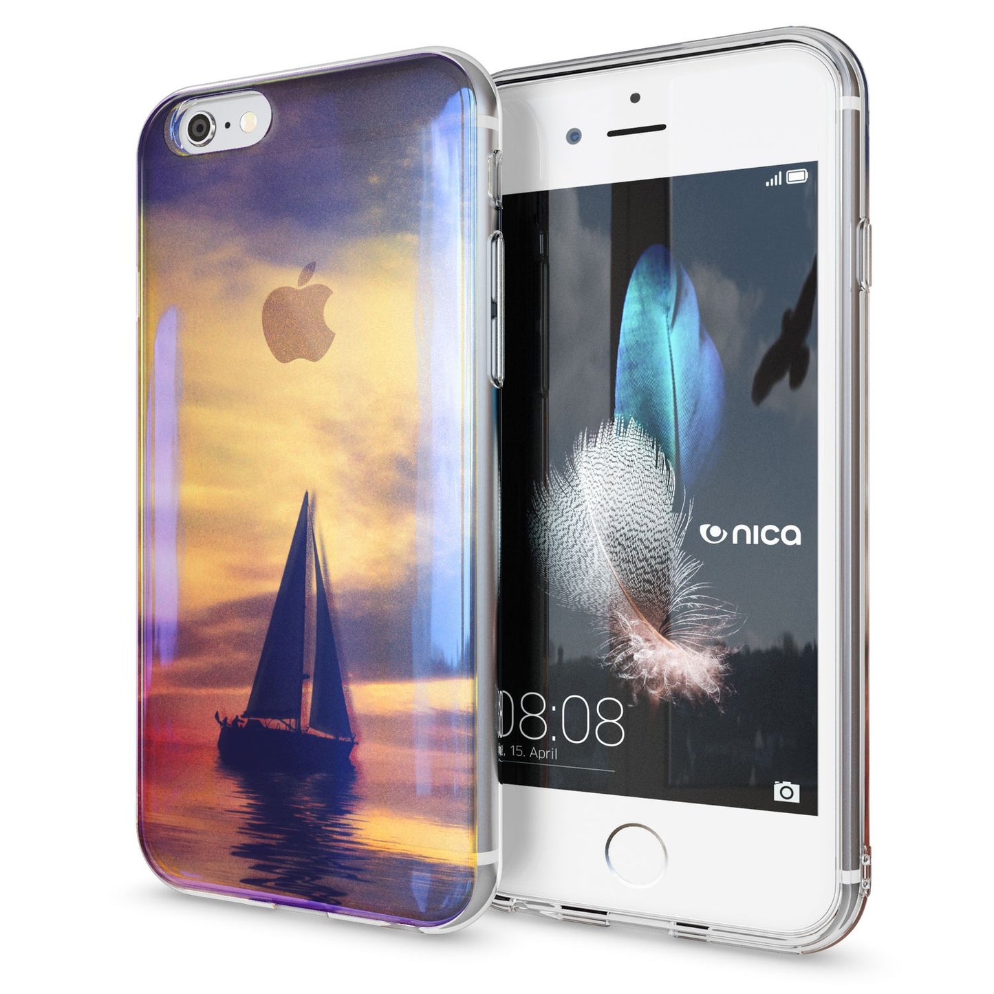 NALIA Handyhülle kompatibel mit iPhone 6 6S, Motiv Glitzer Design Slim Silikon Case Cover, Crystal Schutzhülle Dünn Durchsichtig, Handy-Tasche Hülle Backcover Bumper Etui