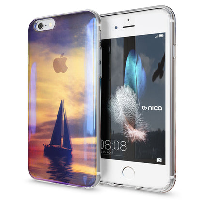 NALIA Handyhülle kompatibel mit iPhone 6 6S, Motiv Glitzer Design Slim Silikon Case Cover, Crystal Schutzhülle Dünn Durchsichtig, Handy-Tasche Hülle Backcover Bumper Etui