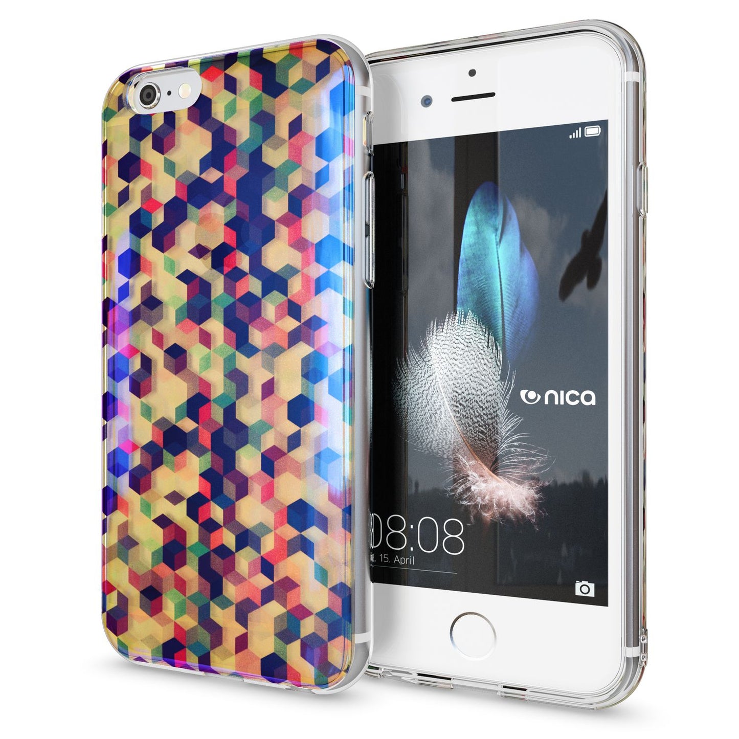NALIA Handyhülle kompatibel mit iPhone 6 6S, Motiv Glitzer Design Slim Silikon Case Cover, Crystal Schutzhülle Dünn Durchsichtig, Handy-Tasche Hülle Backcover Bumper Etui