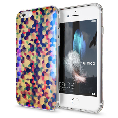 NALIA Handyhülle kompatibel mit iPhone 6 6S, Motiv Glitzer Design Slim Silikon Case Cover, Crystal Schutzhülle Dünn Durchsichtig, Handy-Tasche Hülle Backcover Bumper Etui