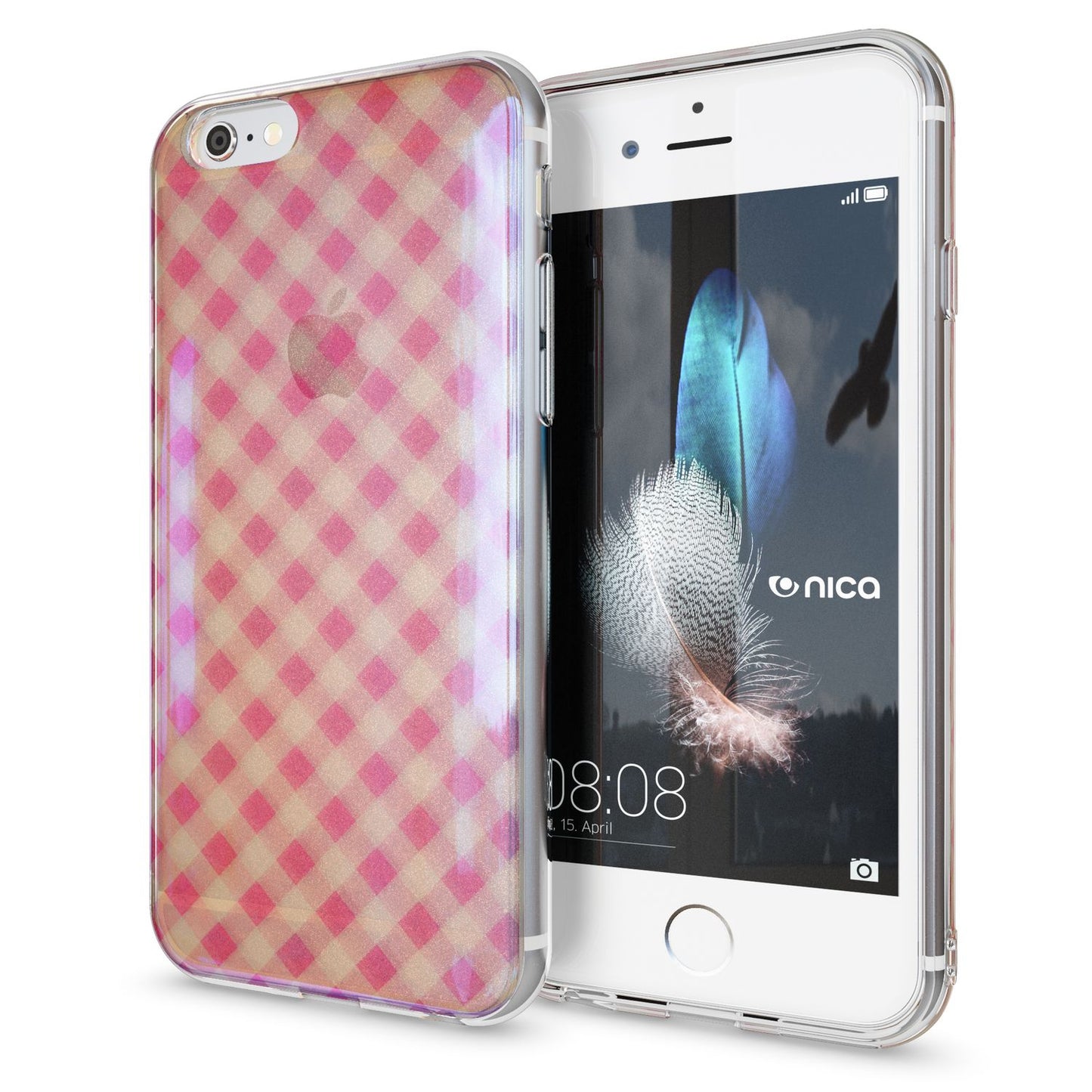 NALIA Handyhülle kompatibel mit iPhone 6 6S, Motiv Glitzer Design Slim Silikon Case Cover, Crystal Schutzhülle Dünn Durchsichtig, Handy-Tasche Hülle Backcover Bumper Etui