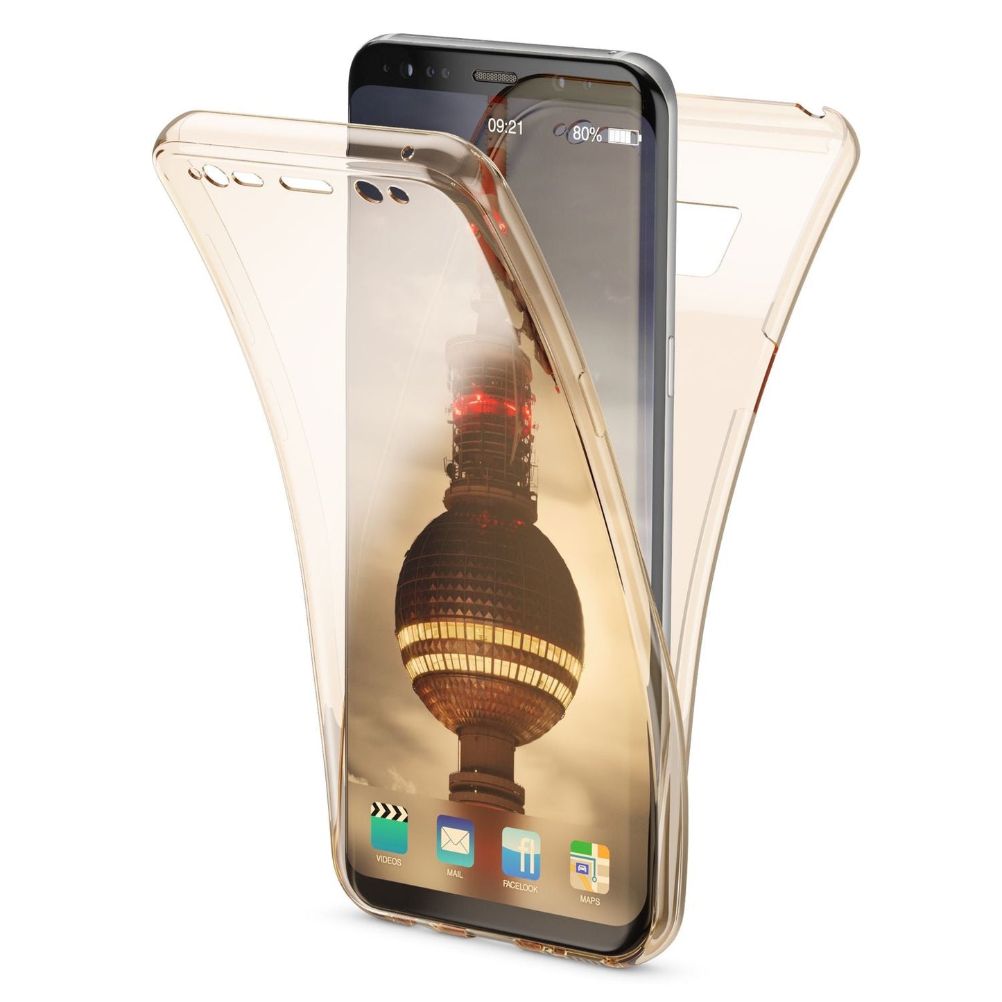 NALIA 360 Grad Hülle kompatibel mit Samsung Galaxy S8, Full Cover Rundum Doppel-Schutz Handyhülle, Dünnes Ganzkörper Silikon Case, Transparente Schutzhülle Vorne & Hinten Schale