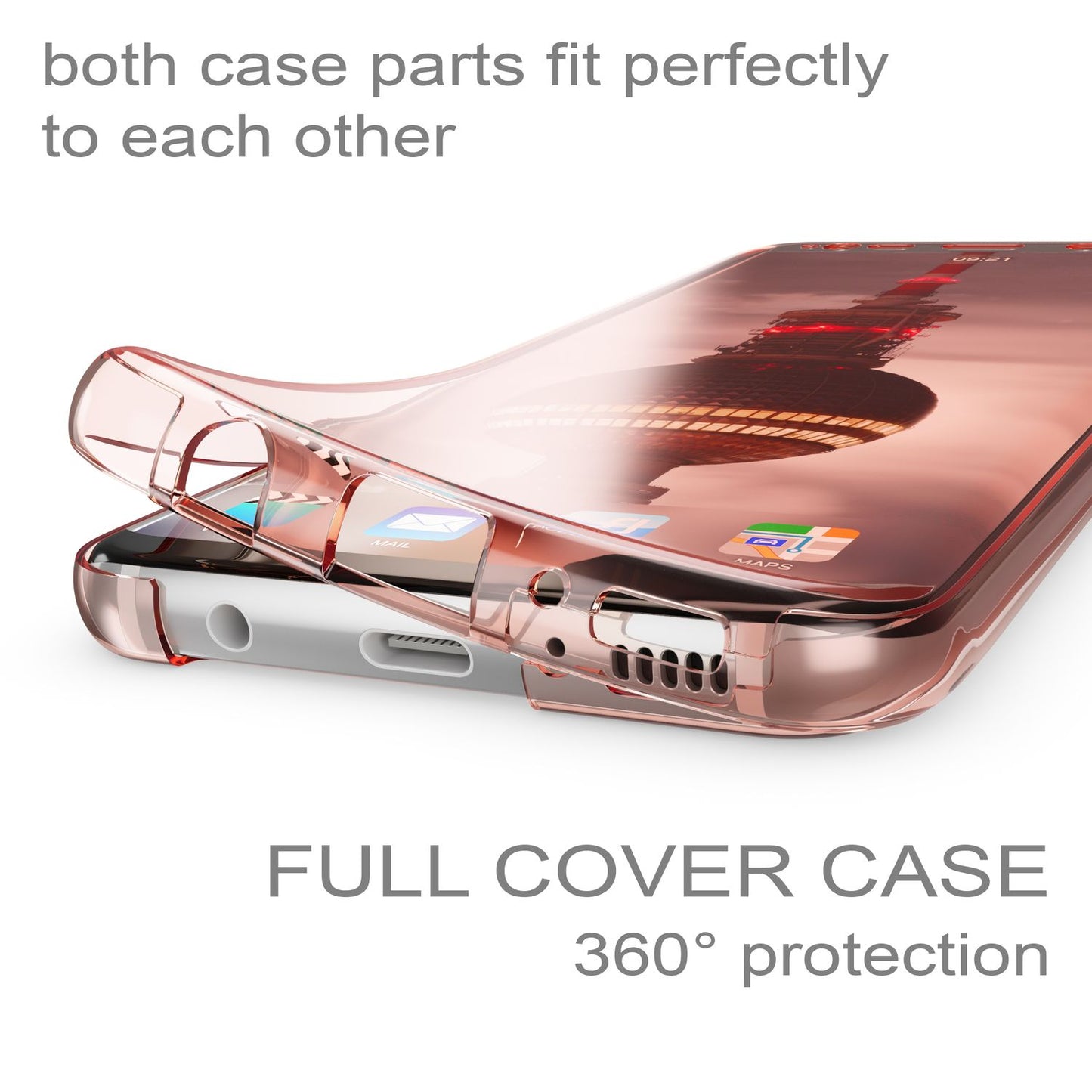 NALIA 360 Grad Hülle kompatibel mit Samsung Galaxy S8, Full Cover Rundum Doppel-Schutz Handyhülle, Dünnes Ganzkörper Silikon Case, Transparente Schutzhülle Vorne & Hinten Schale