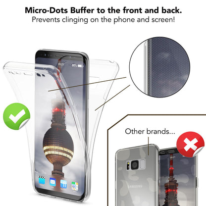 NALIA 360 Grad Hülle kompatibel mit Samsung Galaxy S8, Full Cover Rundum Doppel-Schutz Handyhülle, Dünnes Ganzkörper Silikon Case, Transparente Schutzhülle Vorne & Hinten Schale