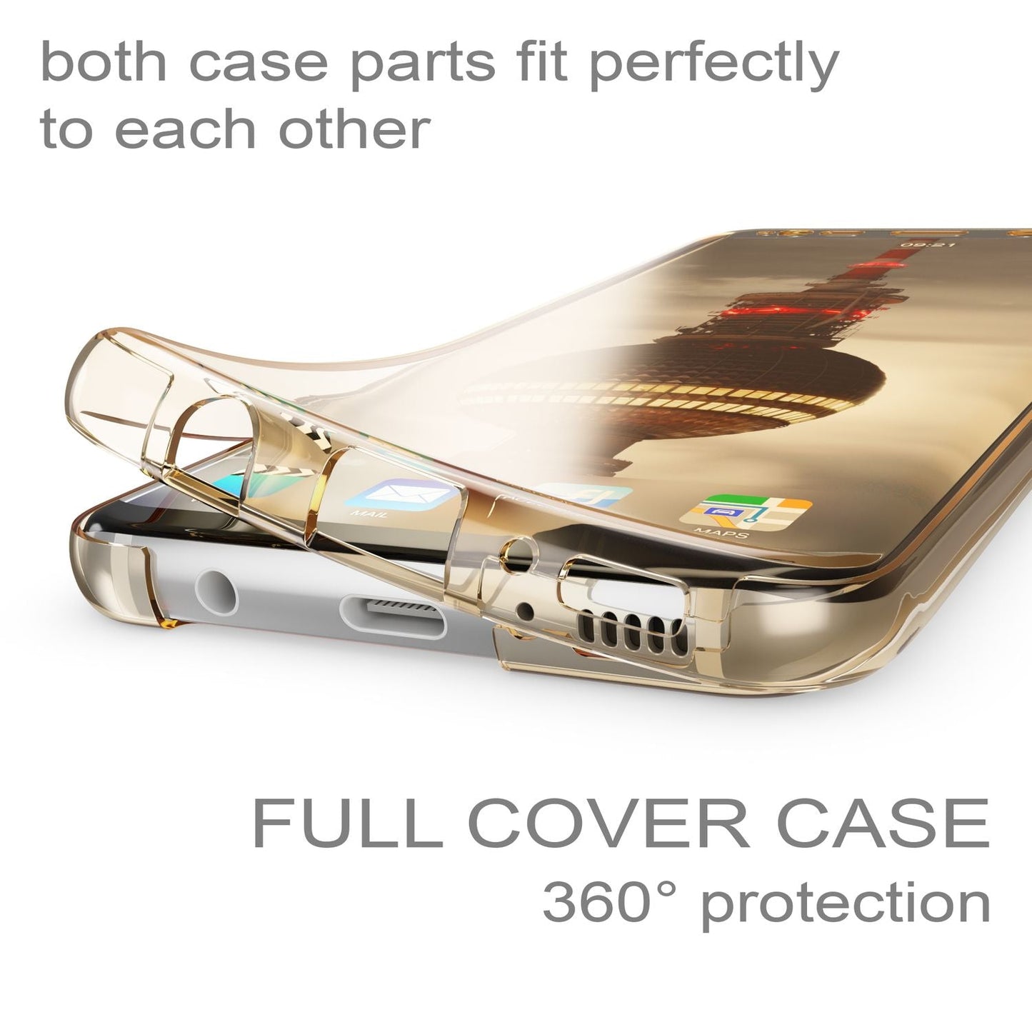 NALIA 360 Grad Hülle kompatibel mit Samsung Galaxy S8 Plus, Full Cover Rundum Doppel-Schutz Handyhülle Dünn, Ganzkörper Silikon Case Transparente Schutzhülle Vorne & Hinten Schale