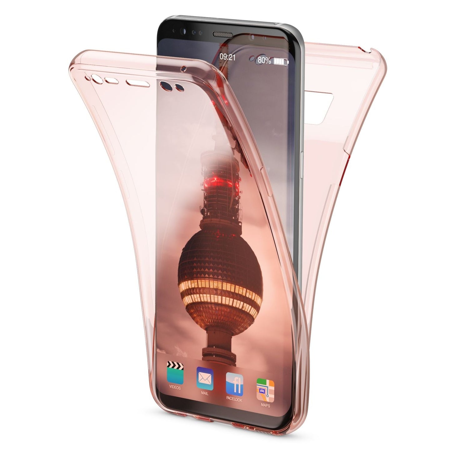 NALIA 360 Grad Hülle kompatibel mit Samsung Galaxy S8 Plus, Full Cover Rundum Doppel-Schutz Handyhülle Dünn, Ganzkörper Silikon Case Transparente Schutzhülle Vorne & Hinten Schale