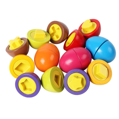 Montessori Holz Eier Steckspiel für Kinder – Lernspiel zum Stecken, Sortieren und Entdecken