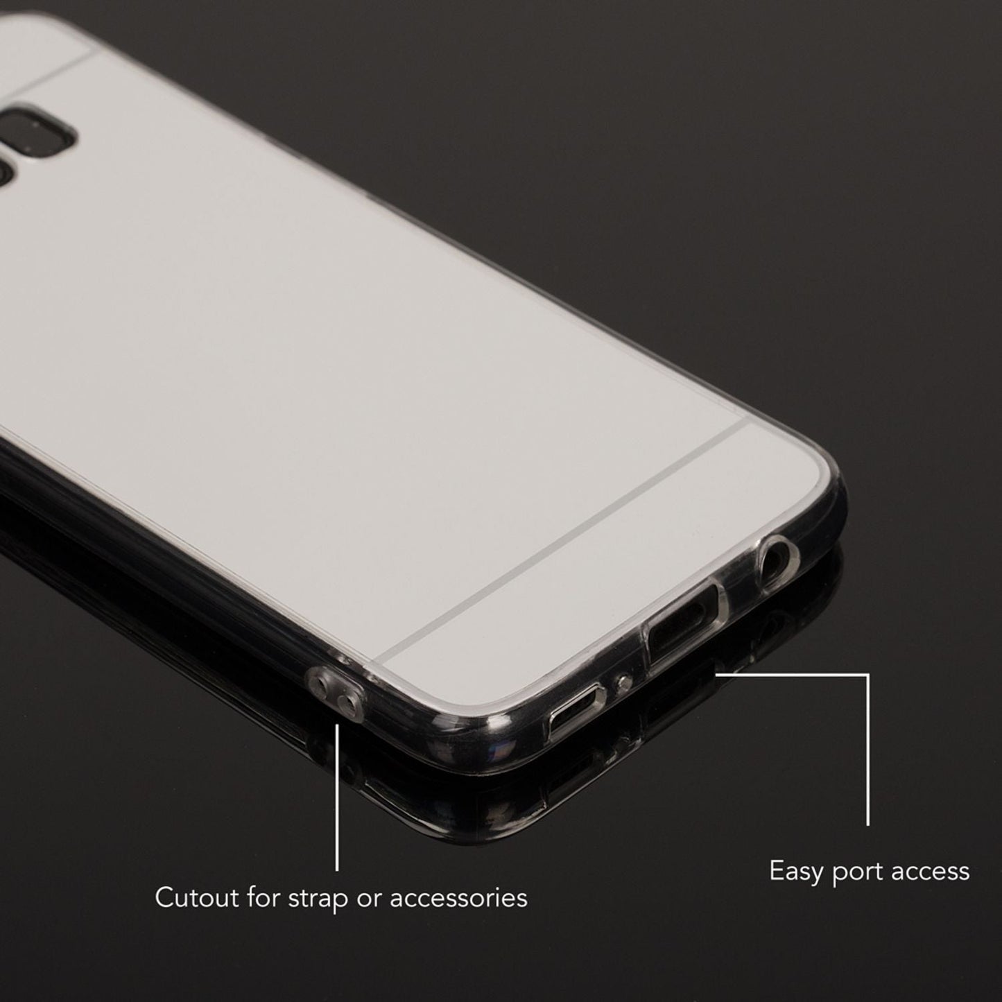 NALIA Spiegel Hülle kompatibel mit Samsung Galaxy S8, Ultra-Slim Mirror Case TPU Silikon Handyhülle, Dünne Schutzhülle Back-Cover verspiegelt, Handy-Tasche Bumper Smart-Phone Etui