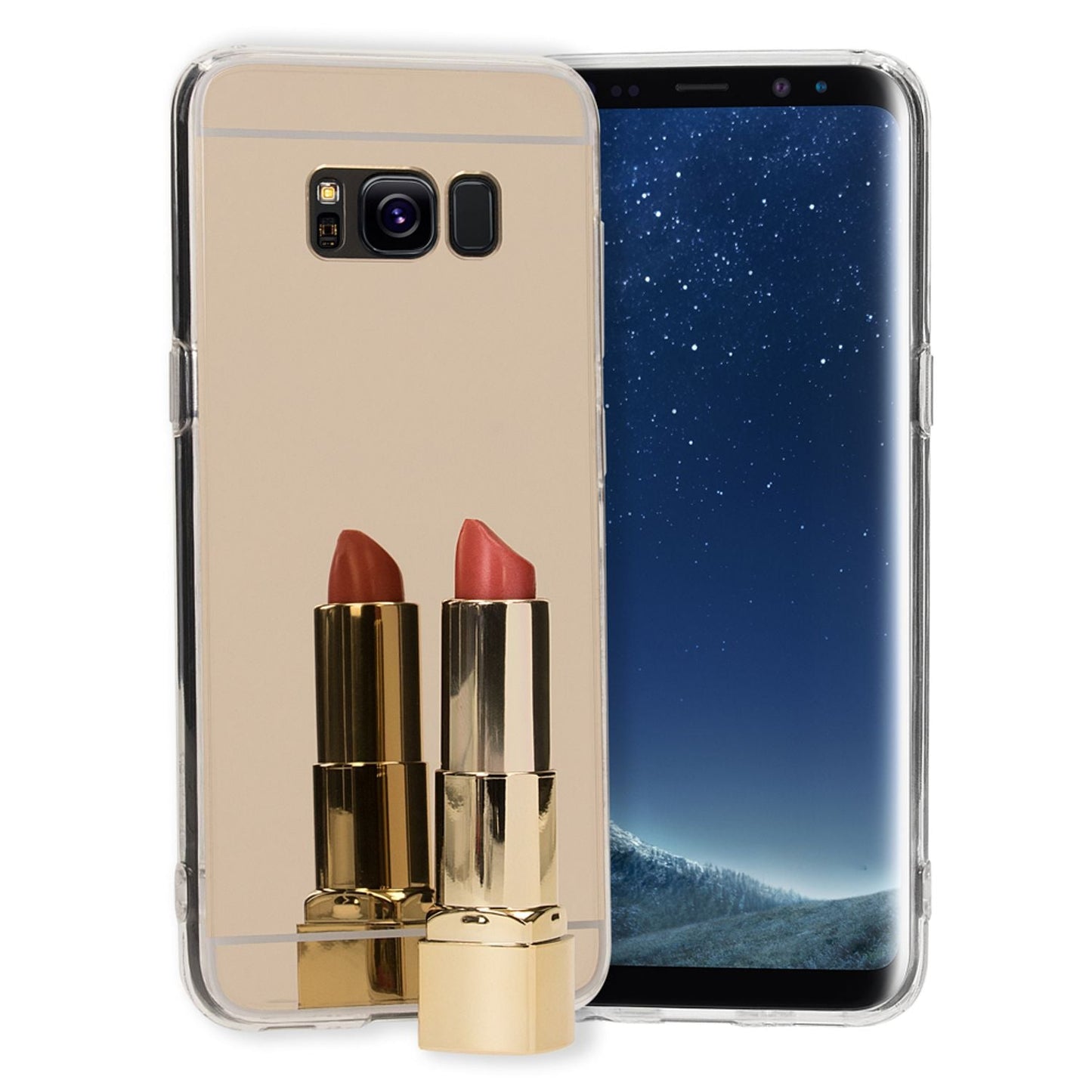 NALIA Spiegel Hülle kompatibel mit Samsung Galaxy S8, Ultra-Slim Mirror Case TPU Silikon Handyhülle, Dünne Schutzhülle Back-Cover verspiegelt, Handy-Tasche Bumper Smart-Phone Etui