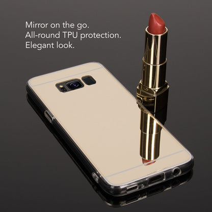 NALIA Spiegel Hülle kompatibel mit Samsung Galaxy S8, Ultra-Slim Mirror Case TPU Silikon Handyhülle, Dünne Schutzhülle Back-Cover verspiegelt, Handy-Tasche Bumper Smart-Phone Etui