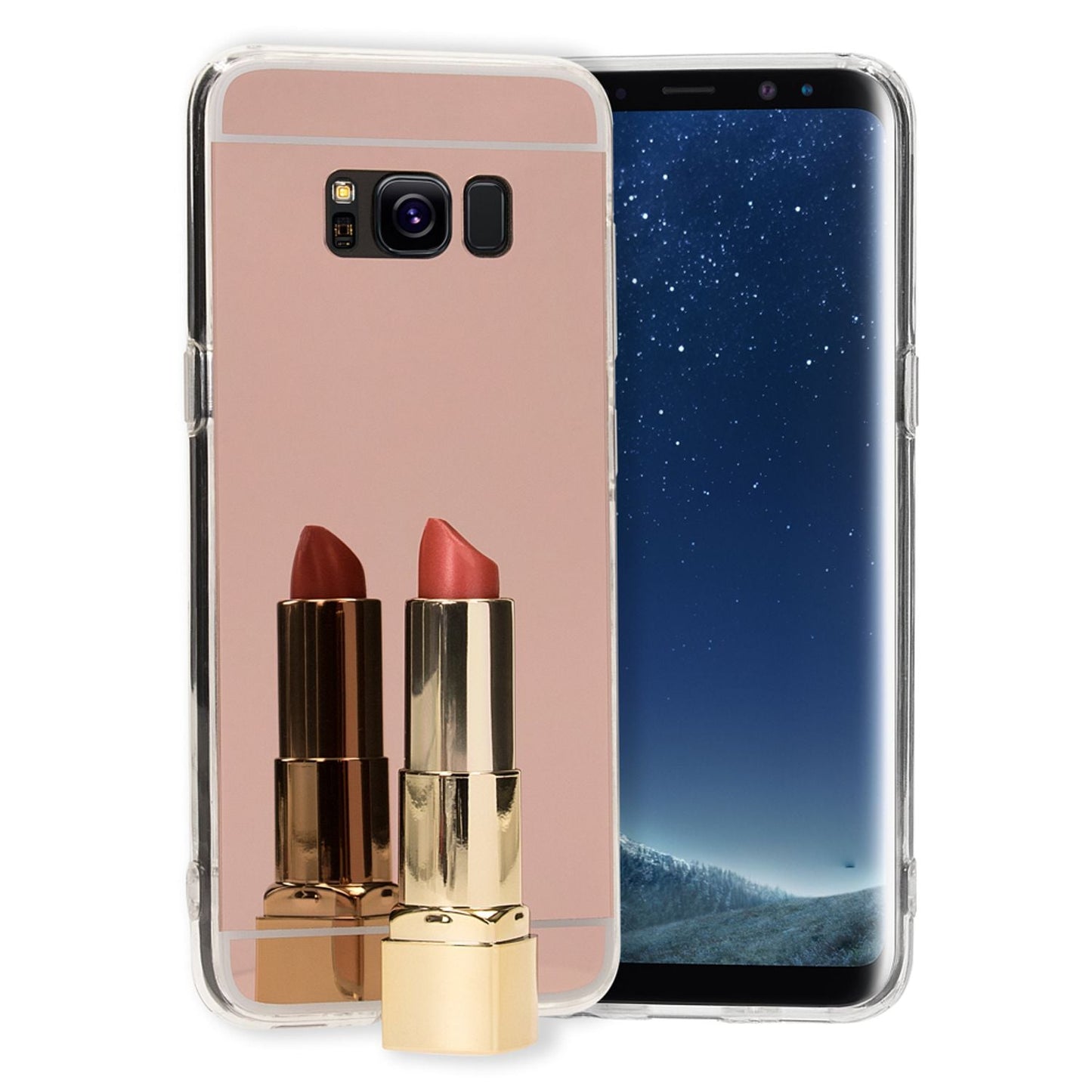 NALIA Spiegel Hülle kompatibel mit Samsung Galaxy S8, Ultra-Slim Mirror Case TPU Silikon Handyhülle, Dünne Schutzhülle Back-Cover verspiegelt, Handy-Tasche Bumper Smart-Phone Etui