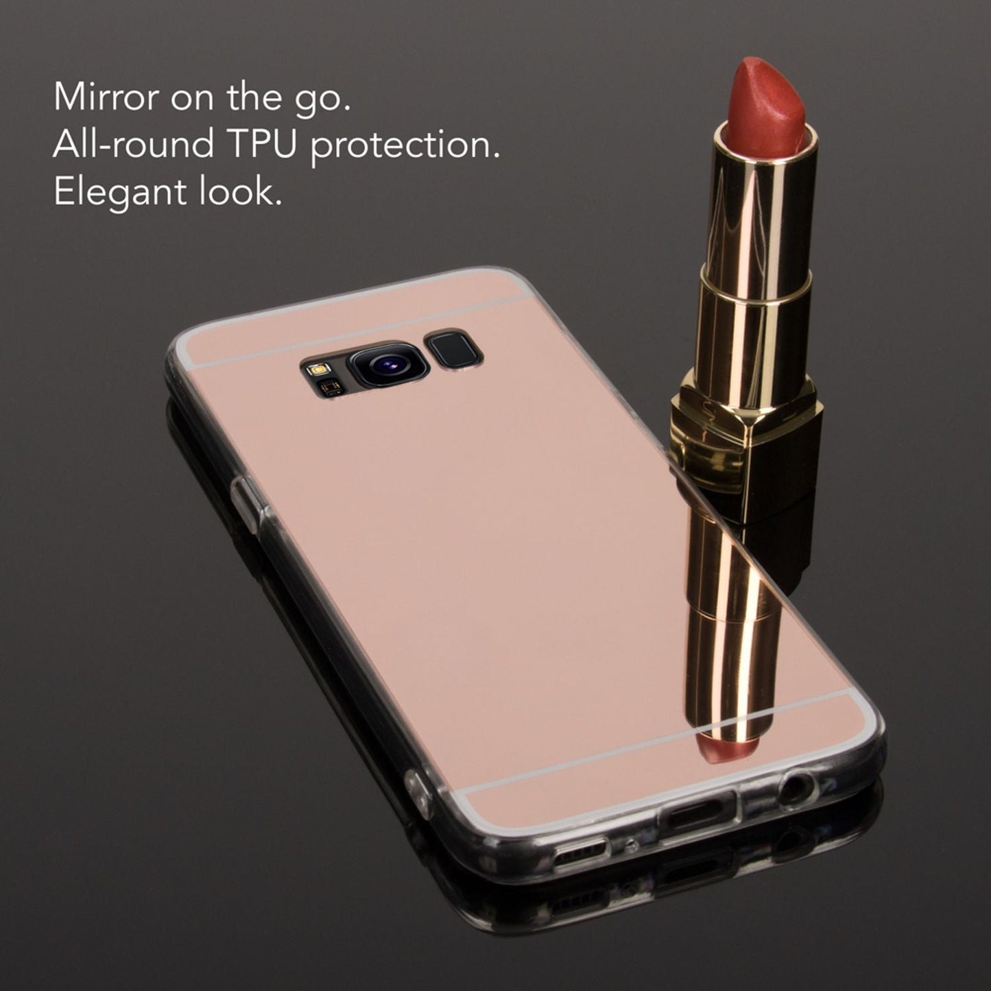 NALIA Spiegel Hülle kompatibel mit Samsung Galaxy S8, Ultra-Slim Mirror Case TPU Silikon Handyhülle, Dünne Schutzhülle Back-Cover verspiegelt, Handy-Tasche Bumper Smart-Phone Etui