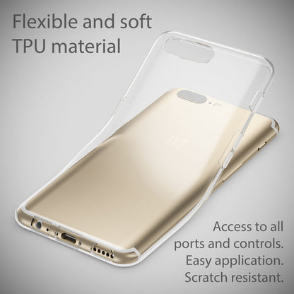 NALIA Transparente Silikonhülle für OnePlus 5 – Anti-Gelb & Rutschfest – GLAZE (Handyhülle Kristallklar, Schlank & Stoßfest) – Marke aus Berlin