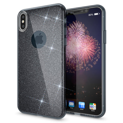 NALIA Glitzerhülle für iPhone XS Max – Funkelnder Glitzer-Look & Grip – SHINEPOP (Silikon Case) – Marke aus Berlin