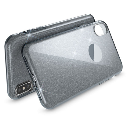 NALIA Glitzerhülle für iPhone X / XS – Funkelnder Glitzer-Look & Grip – SHINEPOP (Silikon Case) – Marke aus Berlin