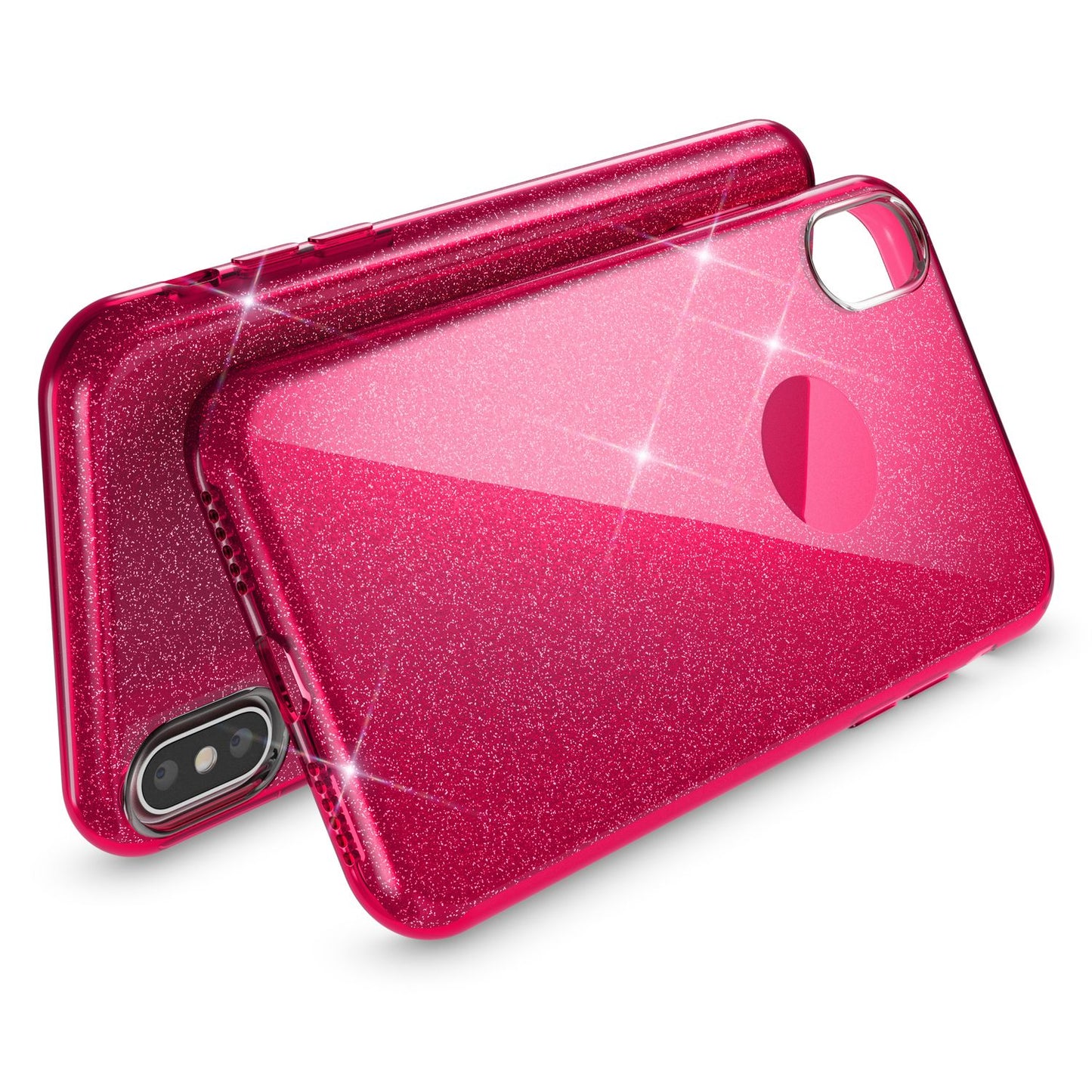 NALIA Glitzerhülle für iPhone XS Max – Funkelnder Glitzer-Look & Grip – SHINEPOP (Silikon Case) – Marke aus Berlin