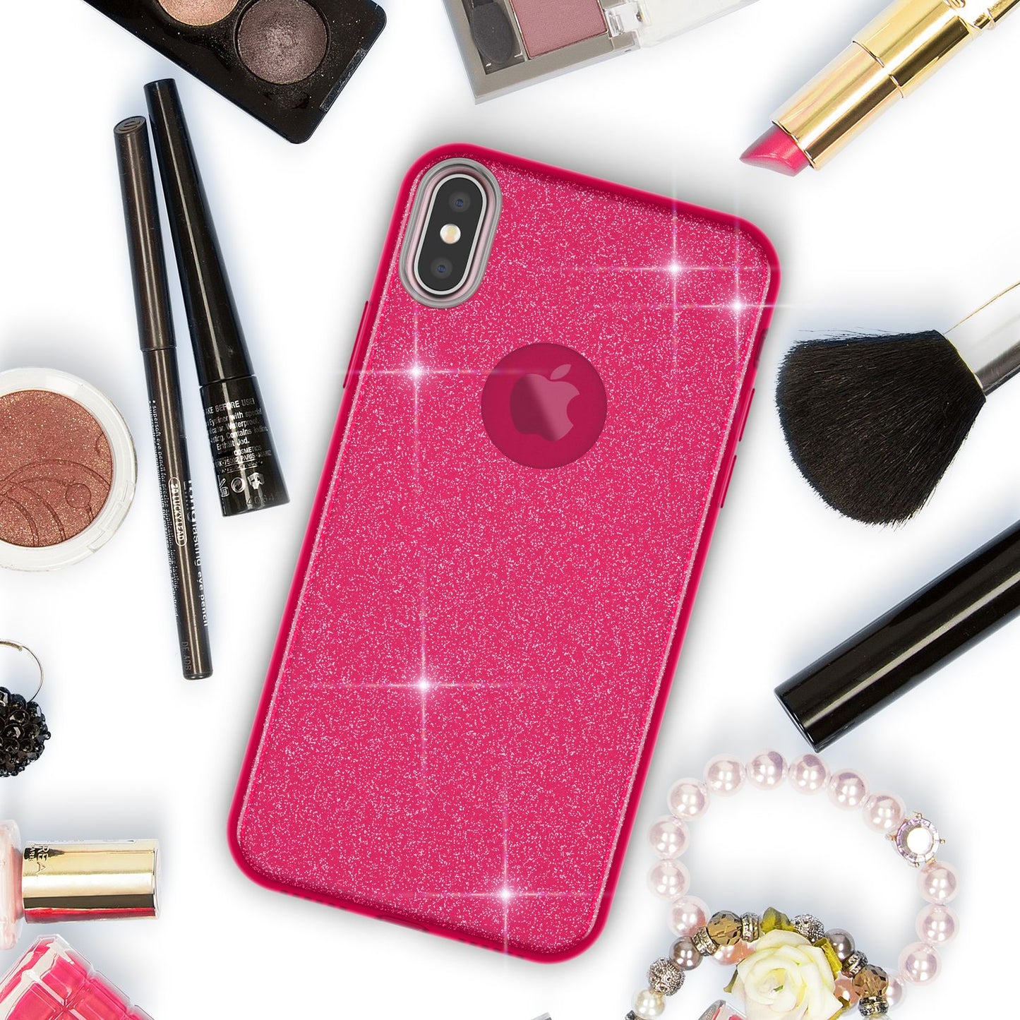 NALIA Glitzerhülle für iPhone X / XS – Funkelnder Glitzer-Look & Grip – SHINEPOP (Silikon Case) – Marke aus Berlin